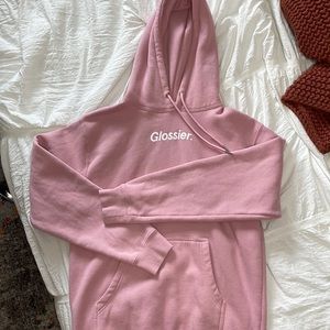 pink glossier hoodie